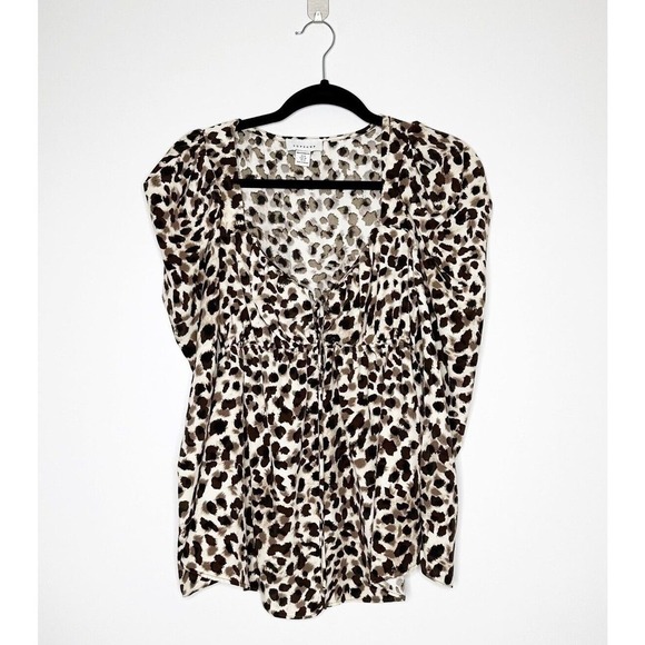 NEW Topshop Maternity Leopard Print Blouse Top Women's Multi Size 4 - Picture 1 of 4